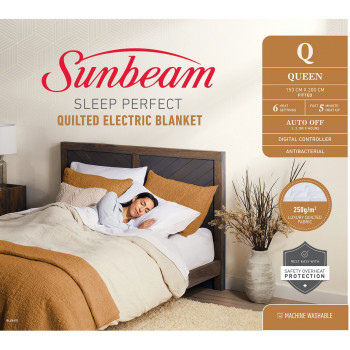 BLQ6451 Sunbeam Sleep Perfect Quilted Electric Blanket - Queen